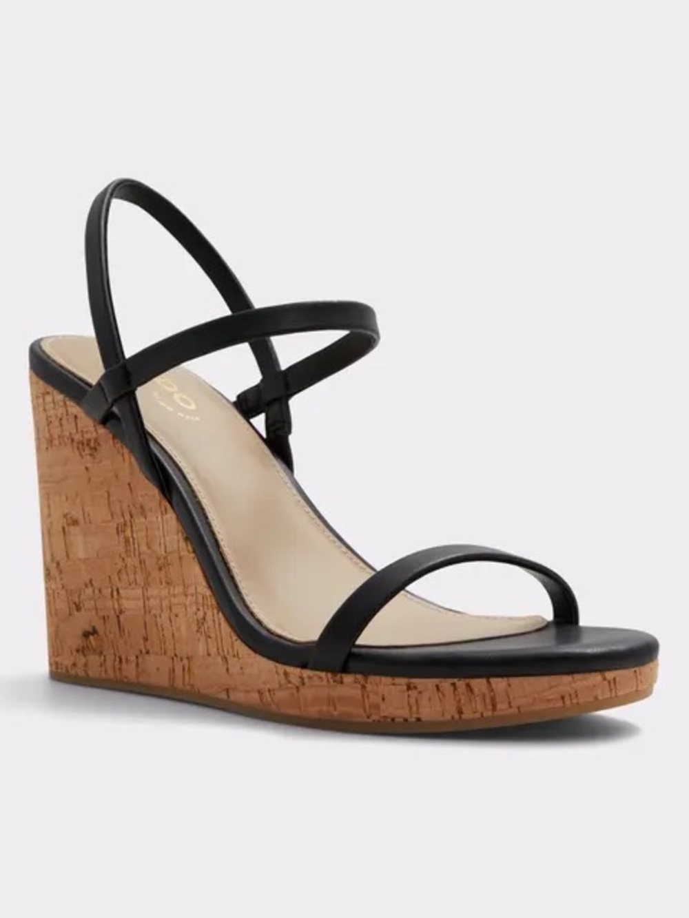 ALDO Mirabella Black Wedge Sandals, Size 8.5, Worn Once